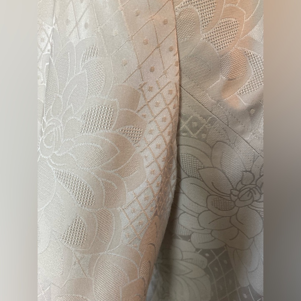Gorgeous! Talbots Car Coat Floral Jacquard Long Line Jacket Vanilla Off-White 8P - Picture 12 of 16